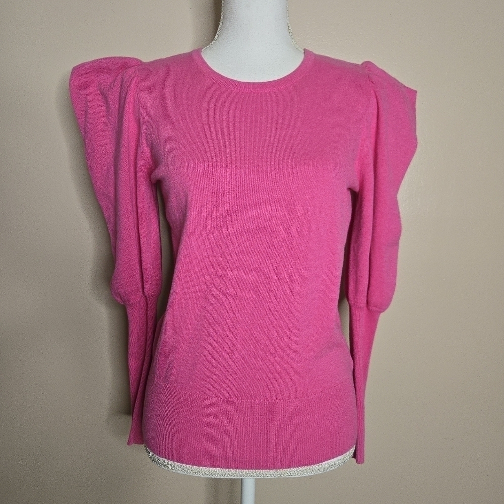 Sundays Pink Puff Sleeve Sweater